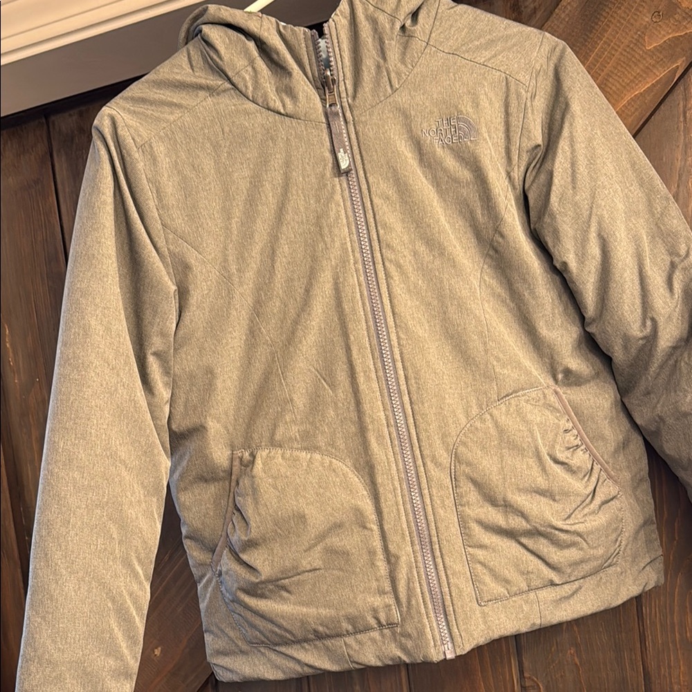 The North Face gray Hooded Jacket